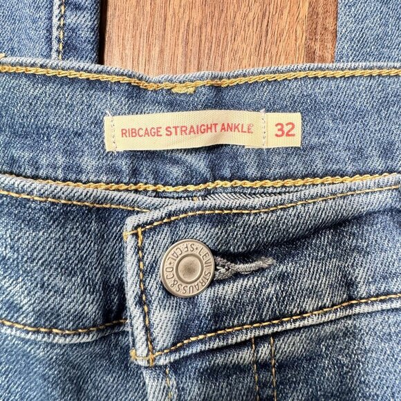 Levis Womens Ribcage Straight Ankle‎ High Rise Button Fly Jeans Sz 32 NWT Denim - Picture 4 of 10